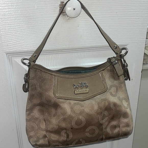 Coach Handbags - Coach Madison *REHAB* Dotted Khaki Signature Mini Handbag (44379)
